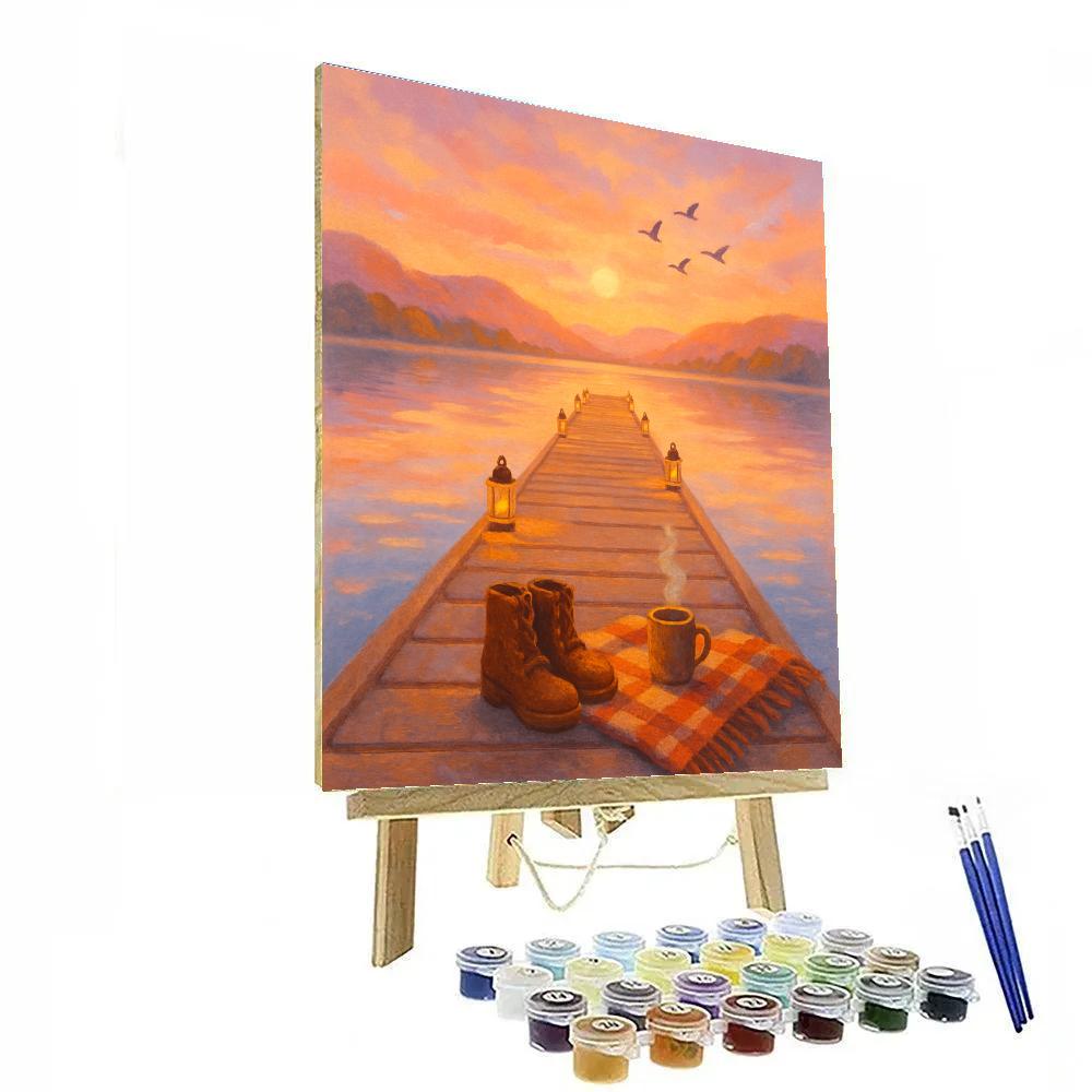 Golden Dockside Reverie Number painting