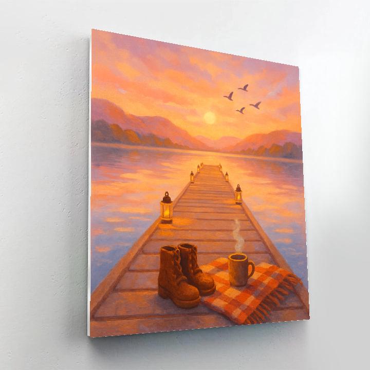 Golden Dockside Reverie Number painting