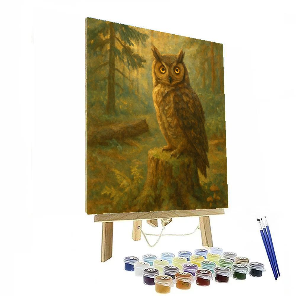 Forest Owl Hearthside Portrait DIY paint by numbers