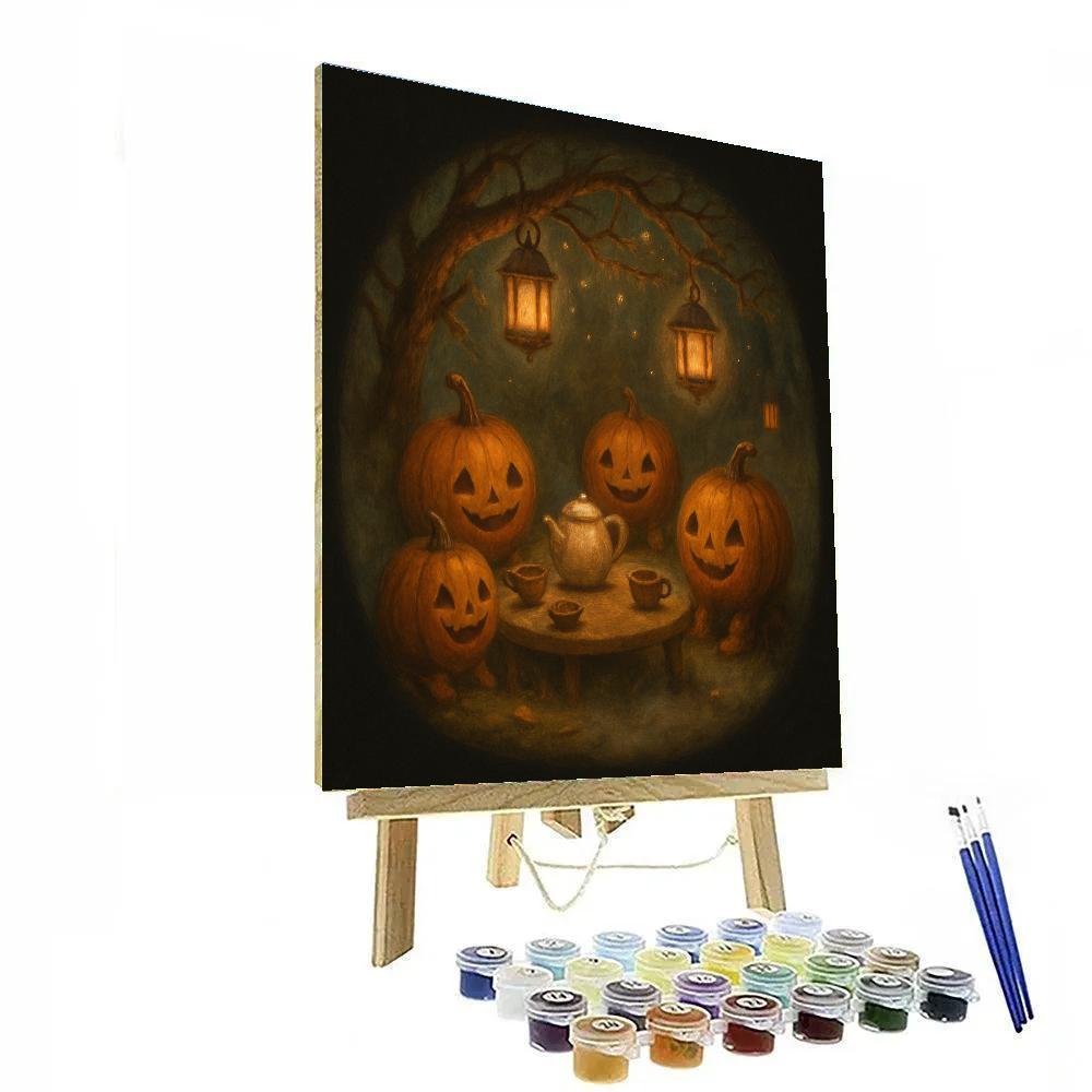 Enchanted Pumpkin Tea Party painting number kit