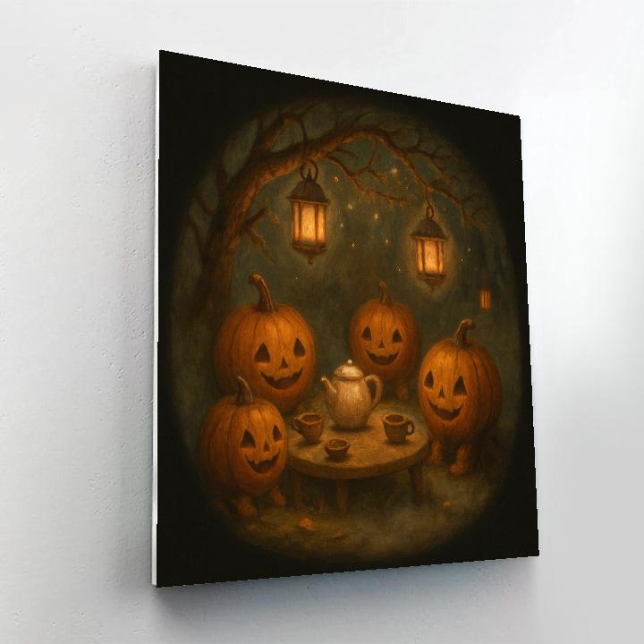 Enchanted Pumpkin Tea Party painting number kit