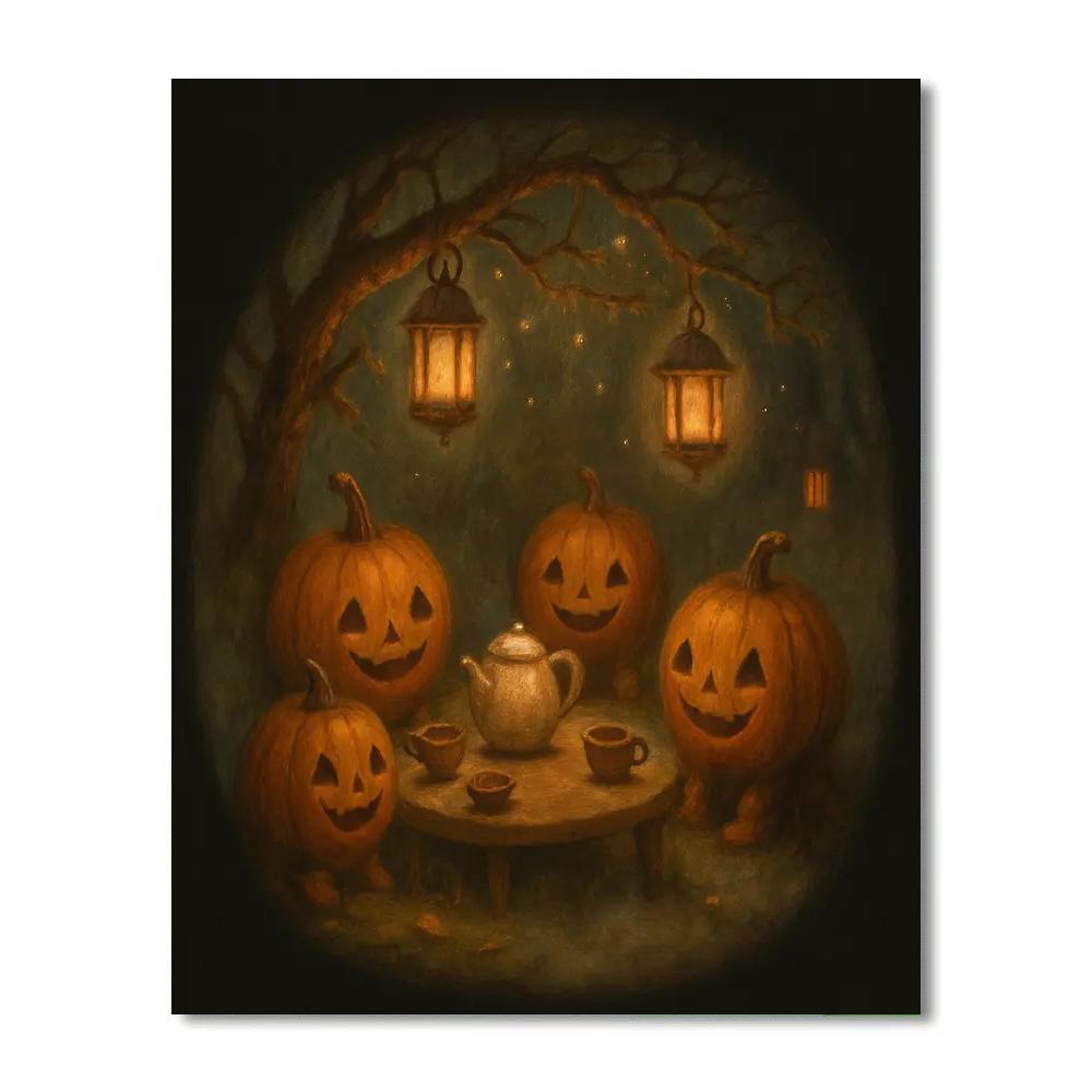 Enchanted Pumpkin Tea Party painting number kit
