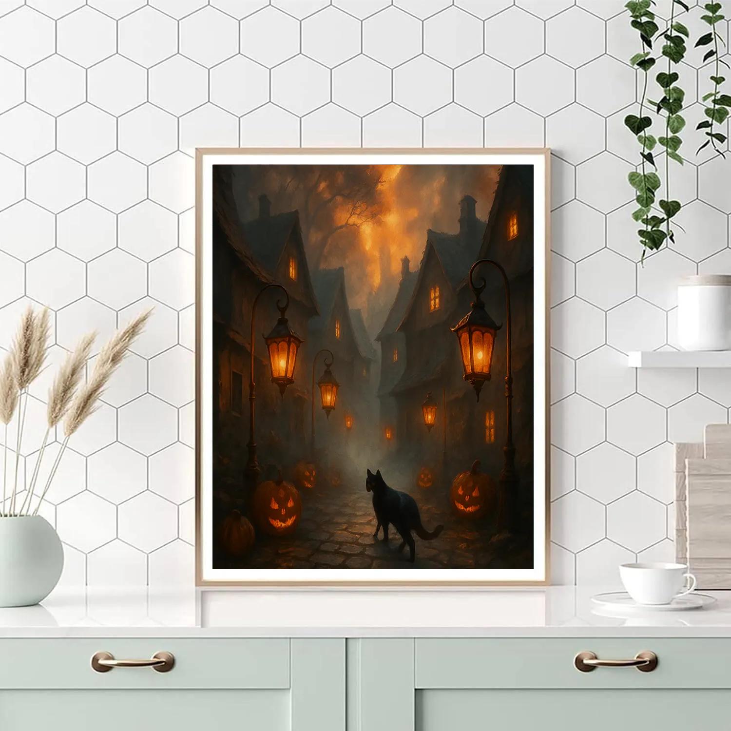 Cobblestone Lantern Passage painting number kit