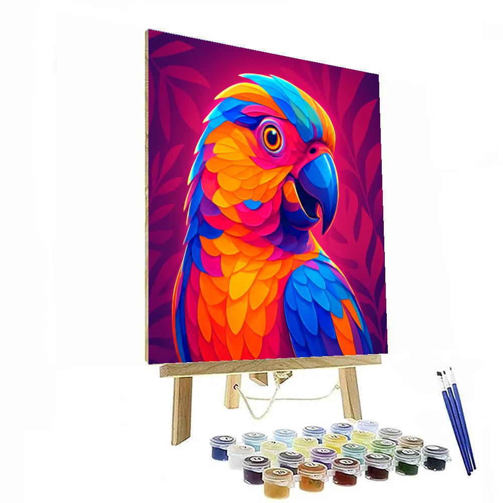 Vivid Parrot Mosaic paint by color