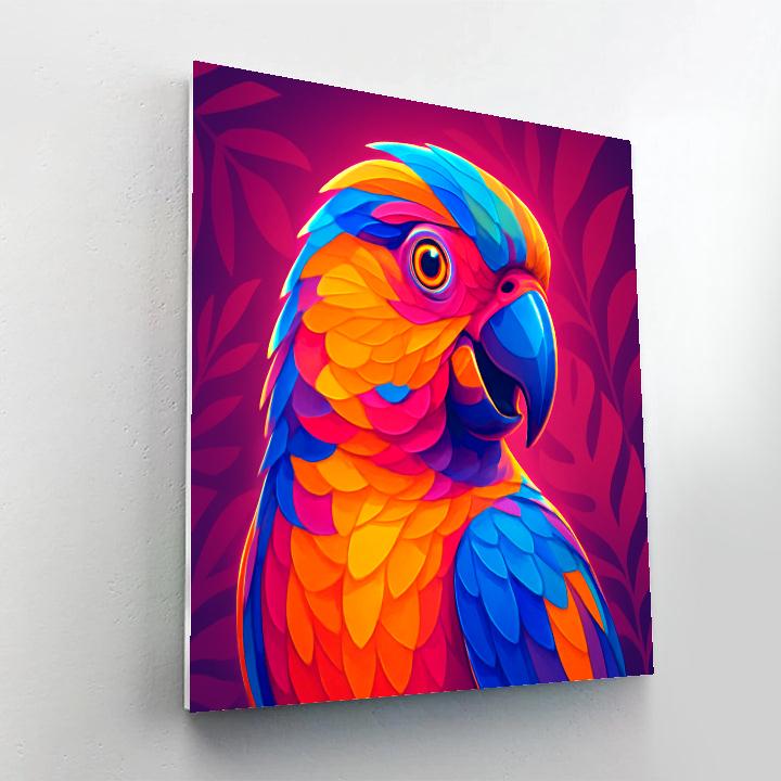 Vivid Parrot Mosaic paint by color