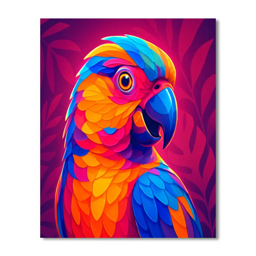 Vivid Parrot Mosaic paint by color