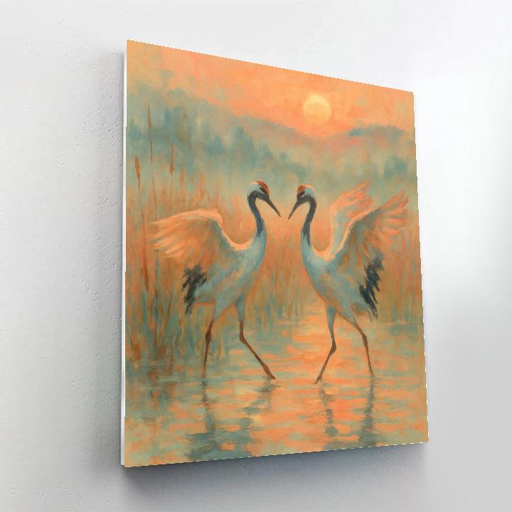 Cranes Sunrise Ballet painting number kit