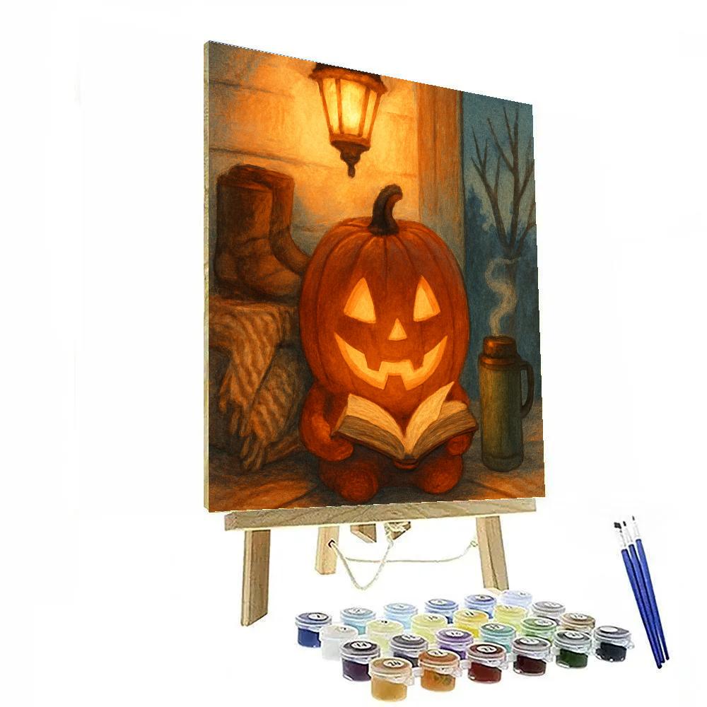 Porchlight Pumpkin Reading Hour paint by number