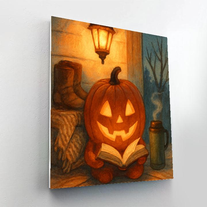 Porchlight Pumpkin Reading Hour paint by number
