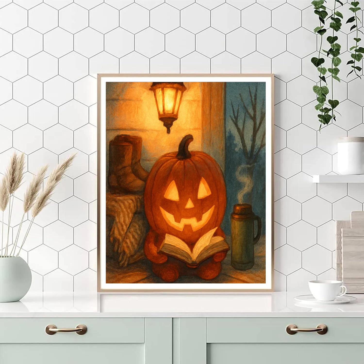 Porchlight Pumpkin Reading Hour paint by number