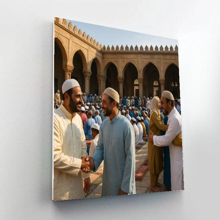 Eid Morning Mosque Courtyard paint by number
