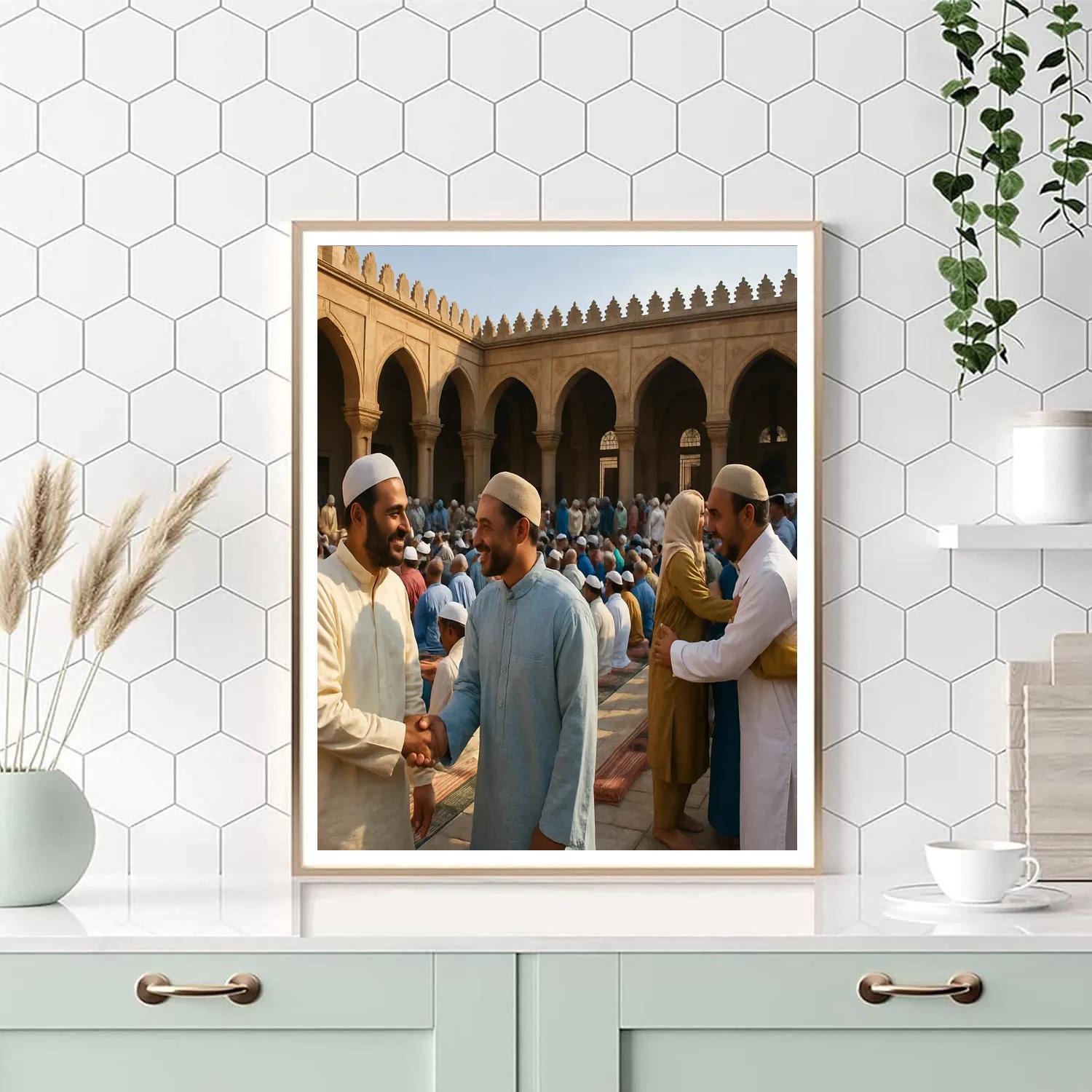 Eid Morning Mosque Courtyard paint by number