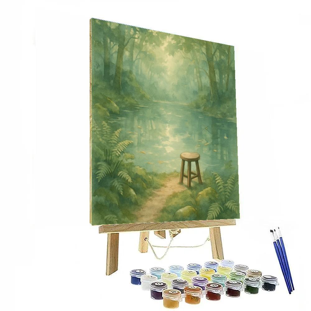 Hidden Forest Pond Retreat paint by color