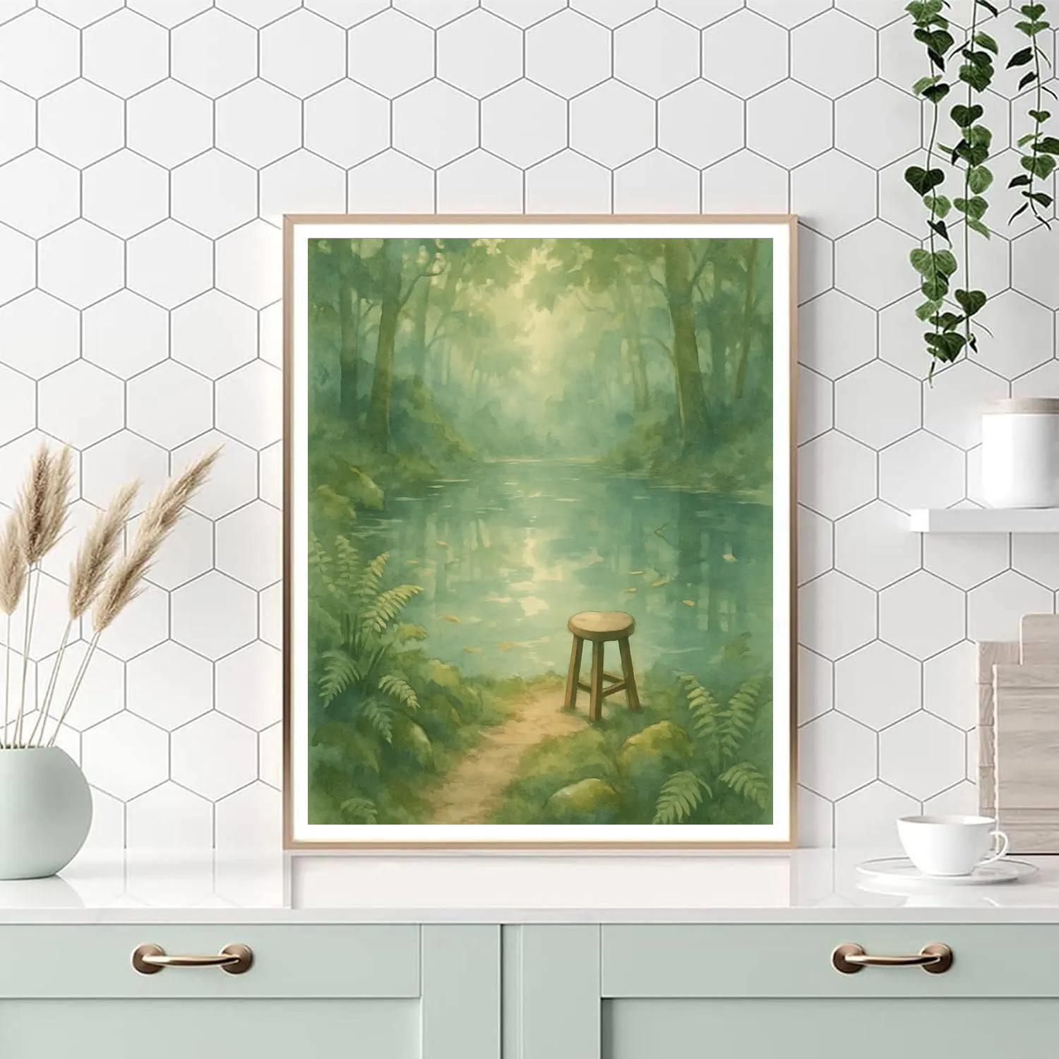 Hidden Forest Pond Retreat paint by color