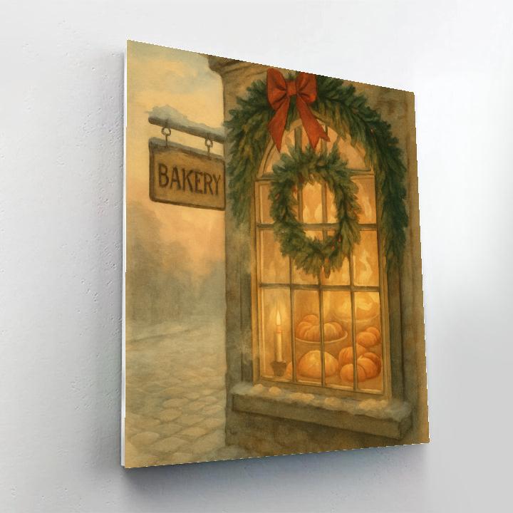 Wreath Window Bakery Morning paint by color