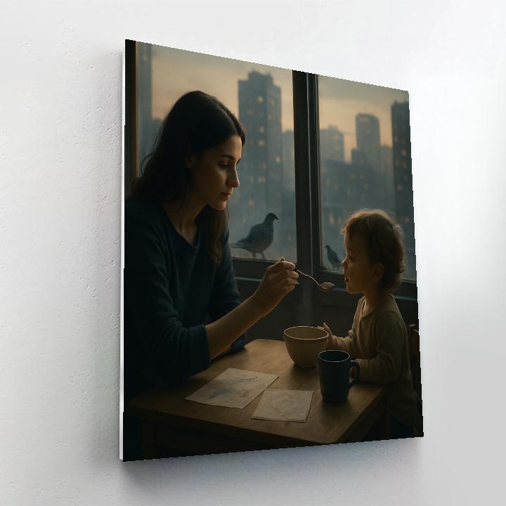 City Window Breakfast With Mother paint by numbers