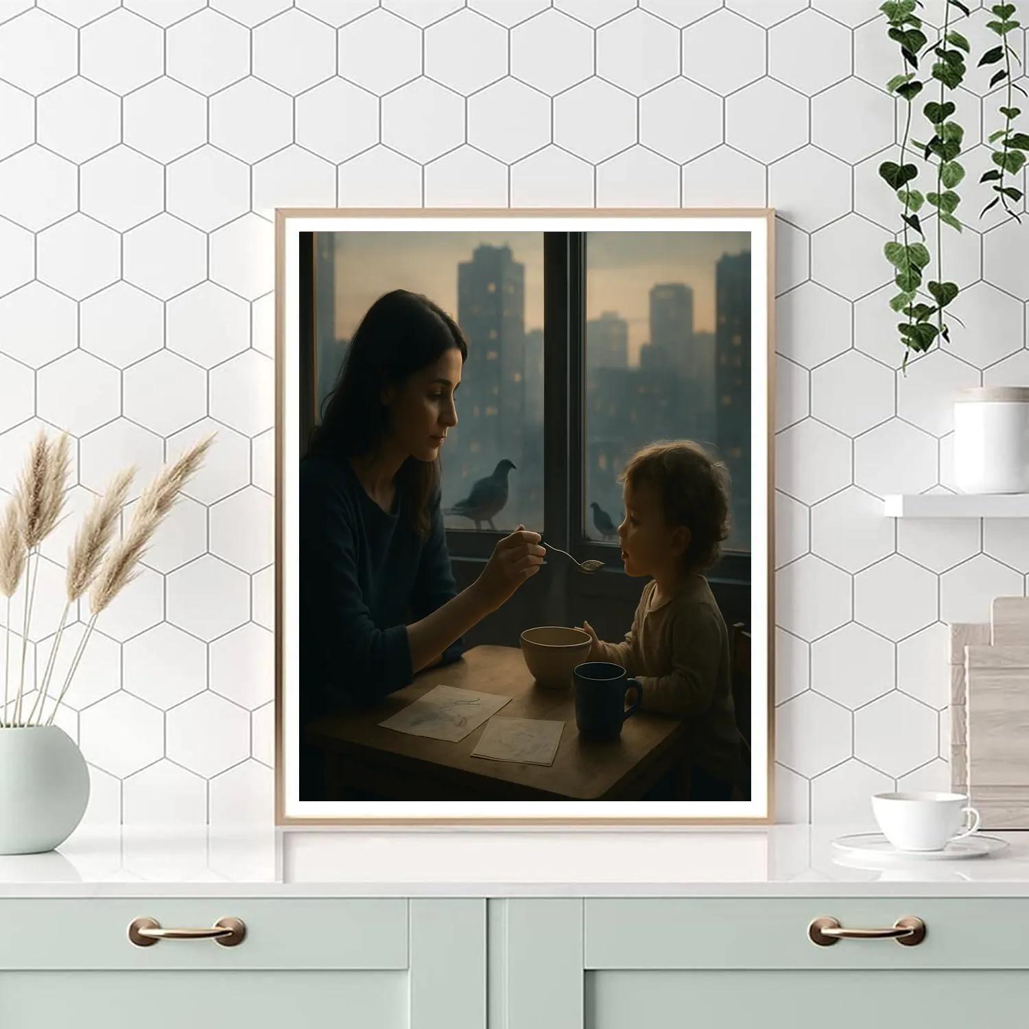 City Window Breakfast With Mother paint by numbers