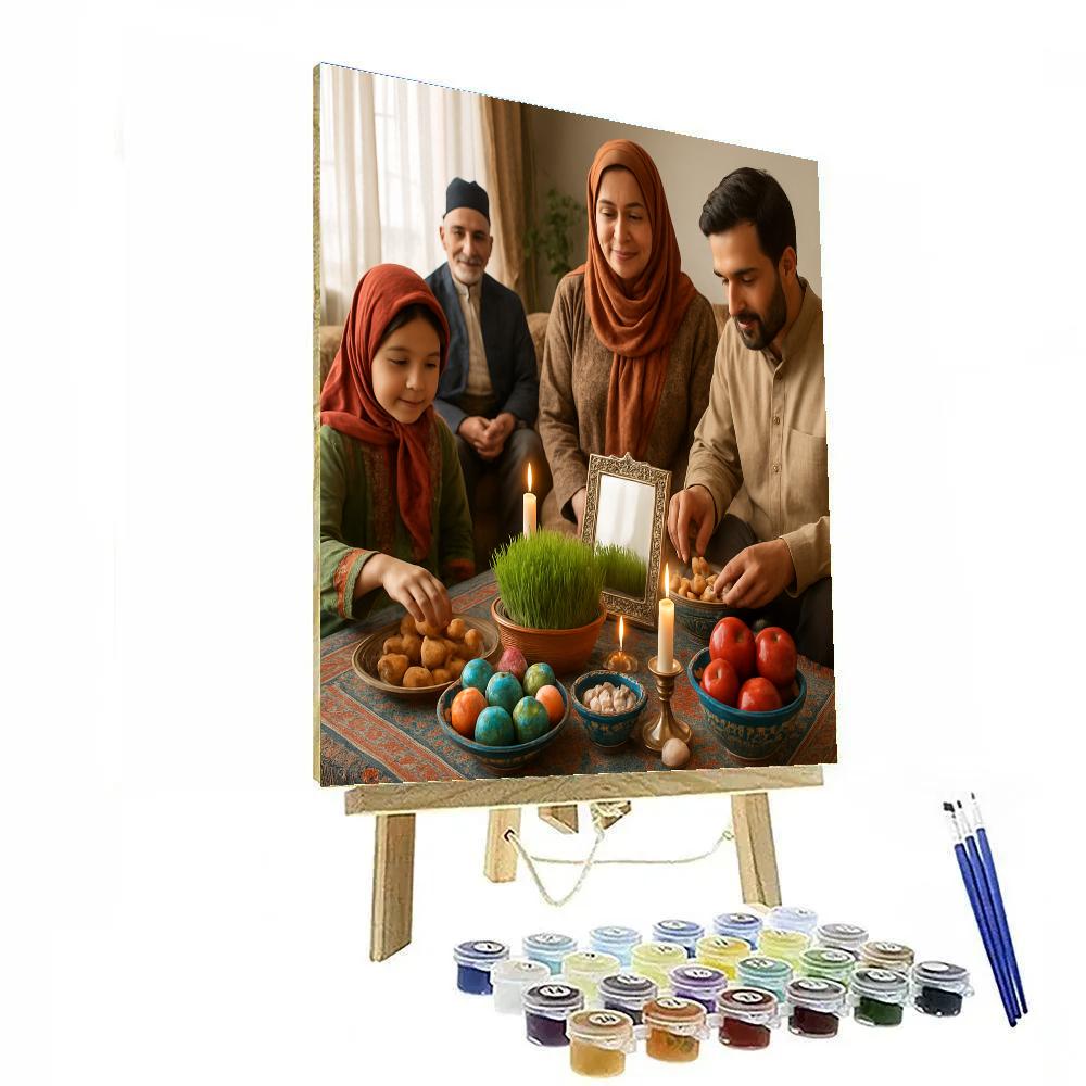 Nowruz Haft Seen Table Scene paint by color