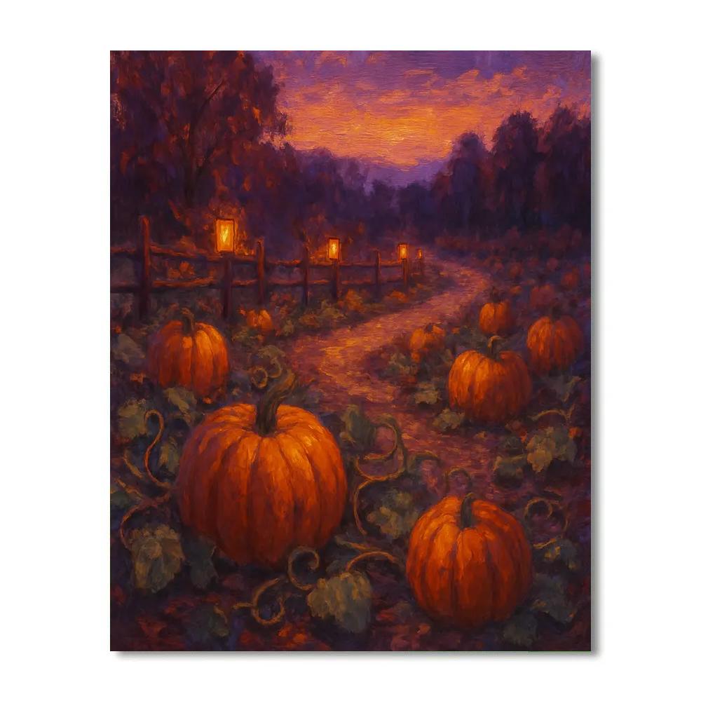 Pumpkin Hollow Twilight paint by number