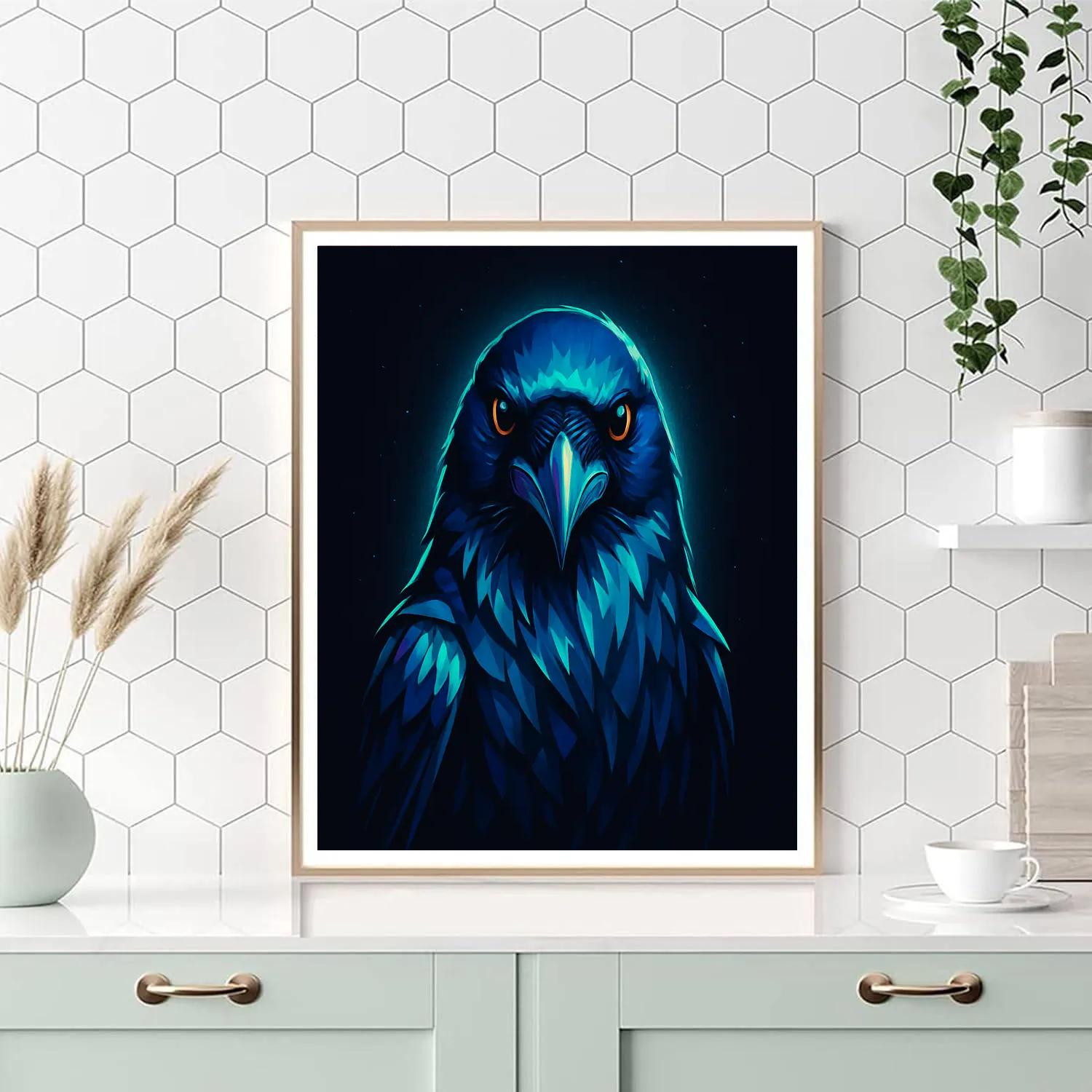 Midnight Raven Vector Number painting