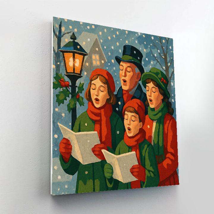 Snowflake Carol Ensemble painting number kit