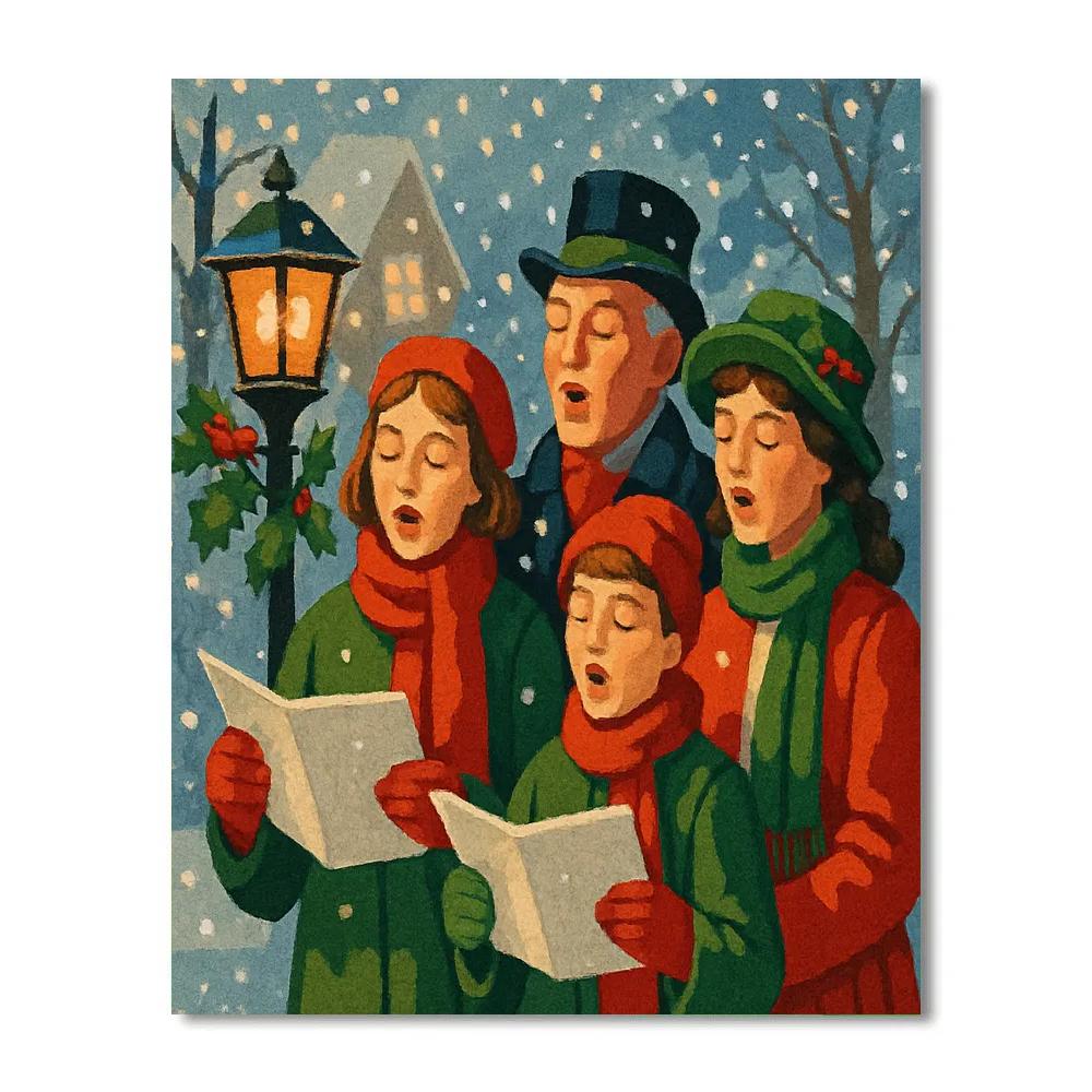 Snowflake Carol Ensemble painting number kit