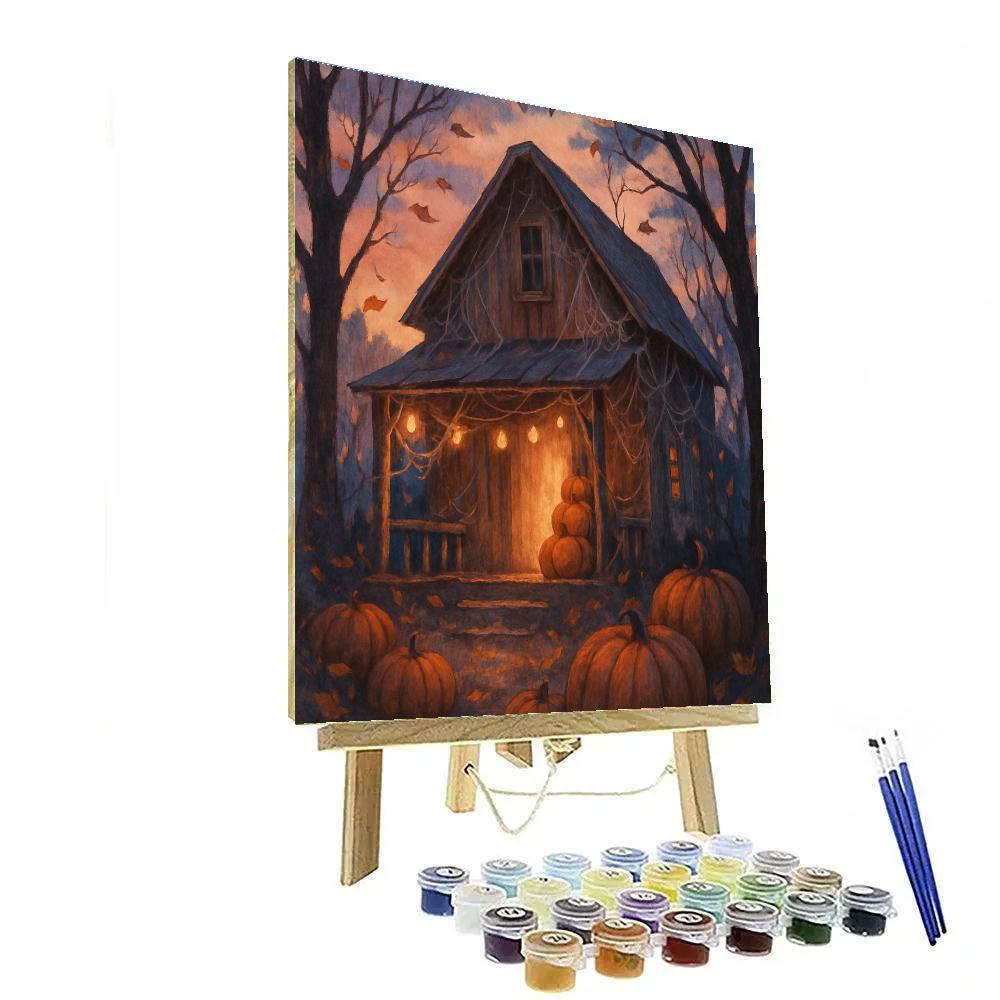 Twilight Barn And Lantern Strings paint by color
