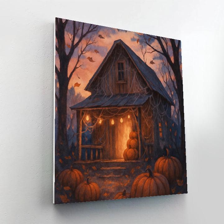 Twilight Barn And Lantern Strings paint by color