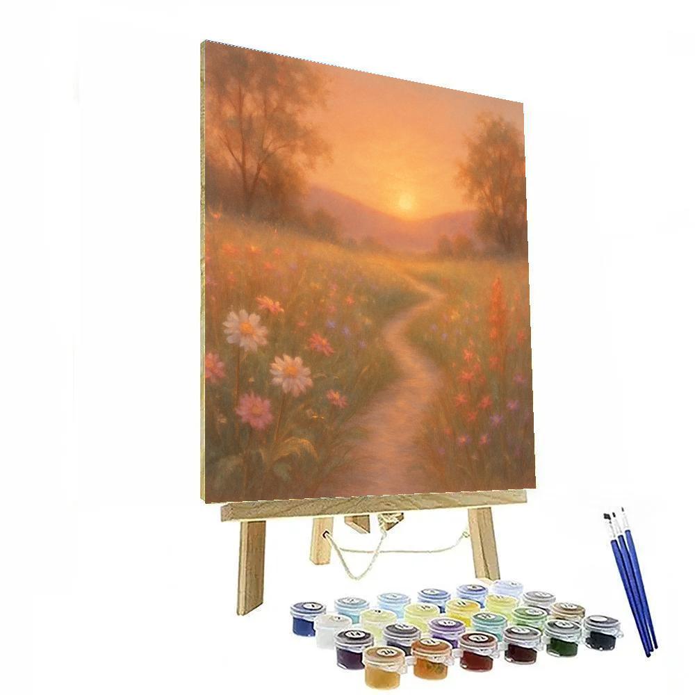Sunset Meadow Pathway Painting by numbers kit