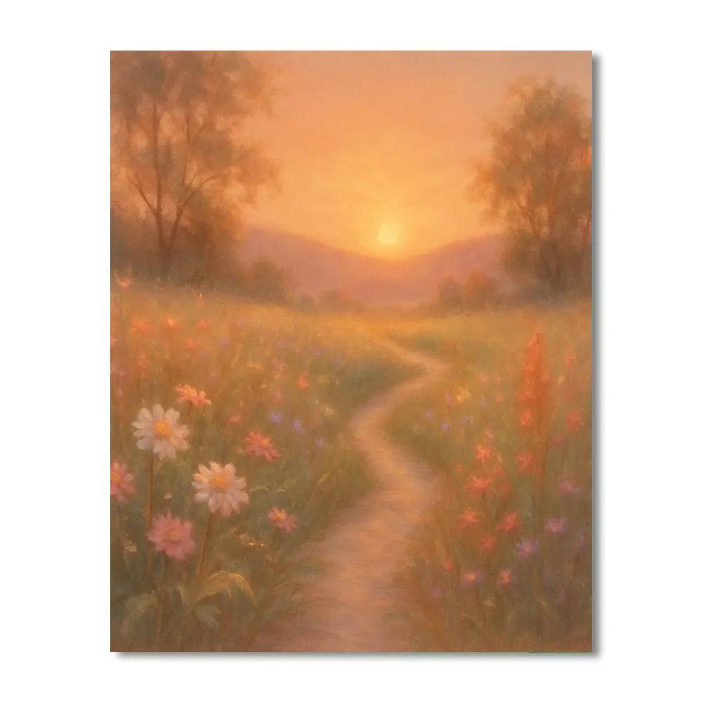 Sunset Meadow Pathway Painting by numbers kit