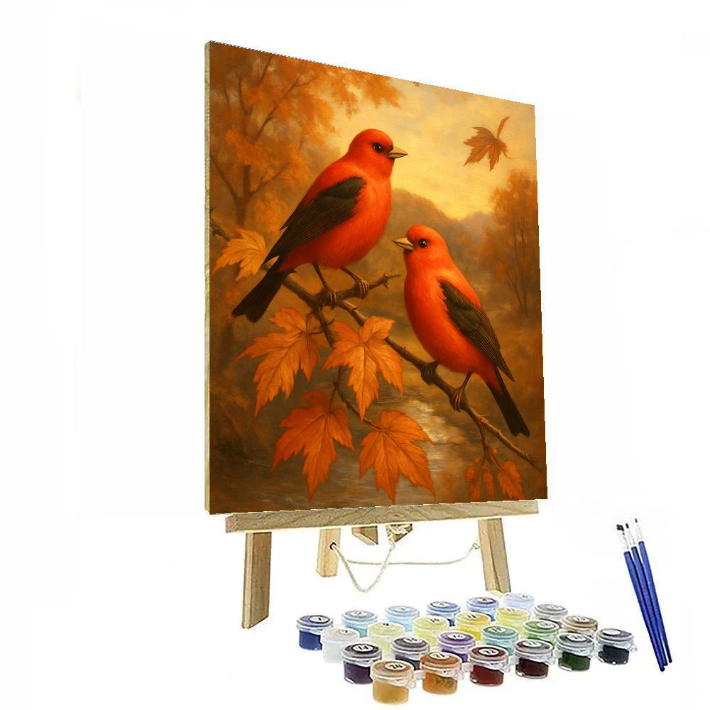 Autumn Evening Songbird Harmony paint by numbers
