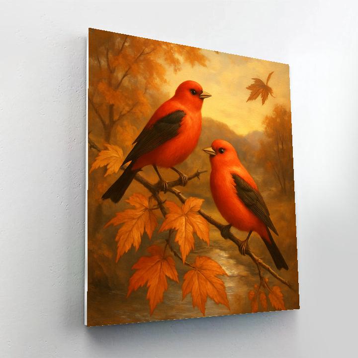 Autumn Evening Songbird Harmony paint by numbers