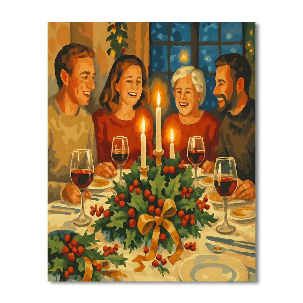 Twinkling Candlelight Feast painting number kit