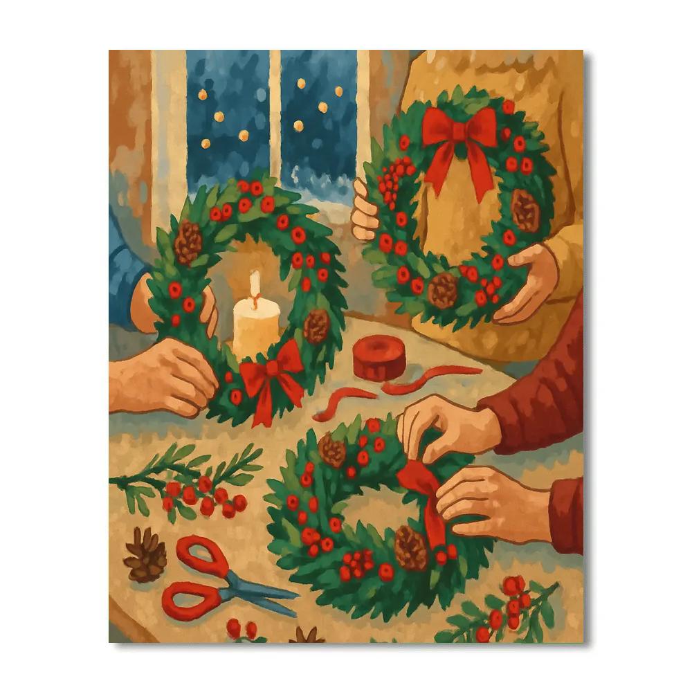 Wreath-Making Workshop Paint by numbers art