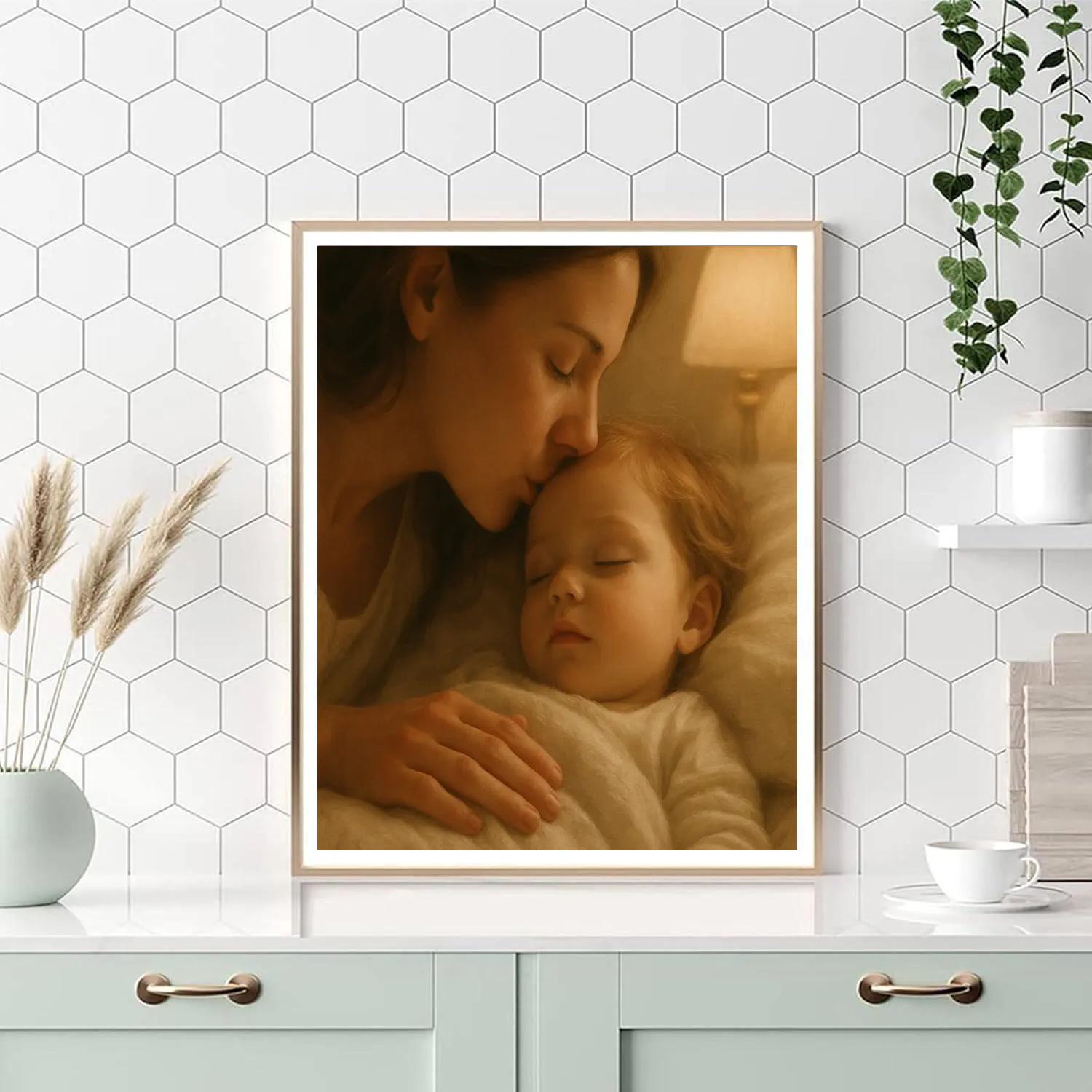 Bedtime Kiss From Mom Number painting