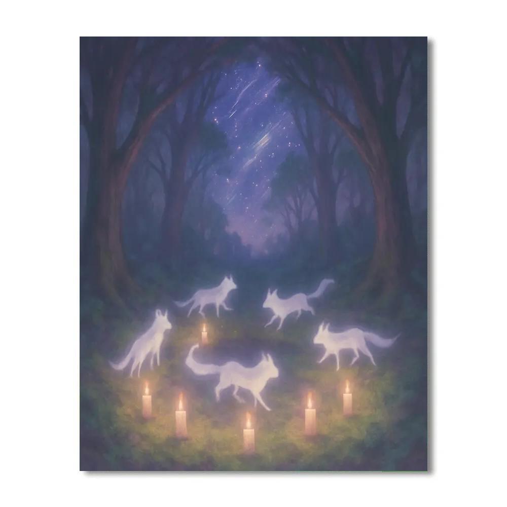 Enchanted Hollow Of Floating Candles paint by color