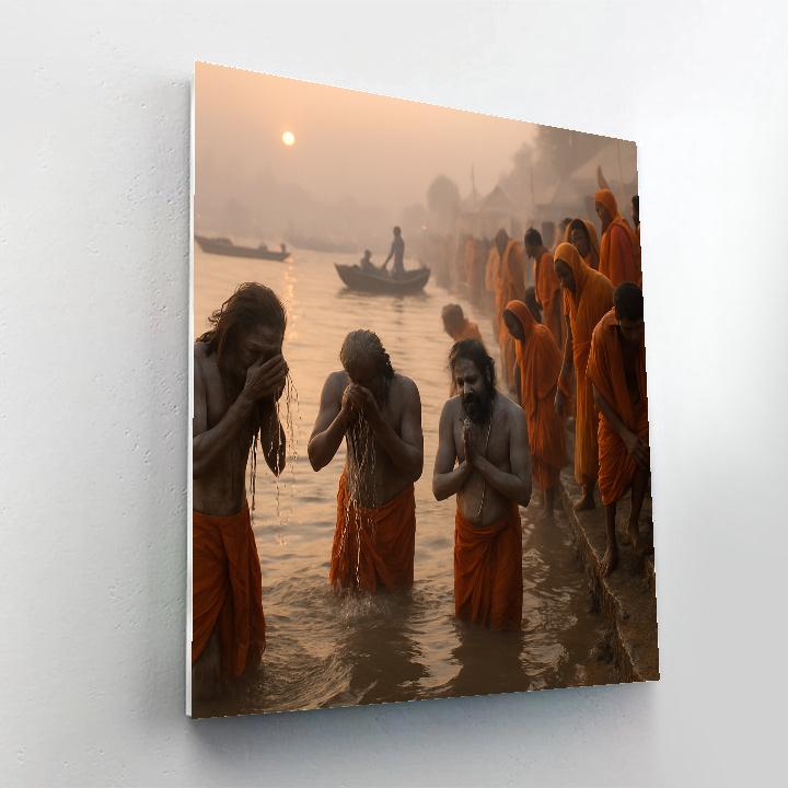 Kumbh Mela River Dip Numbered painting kits