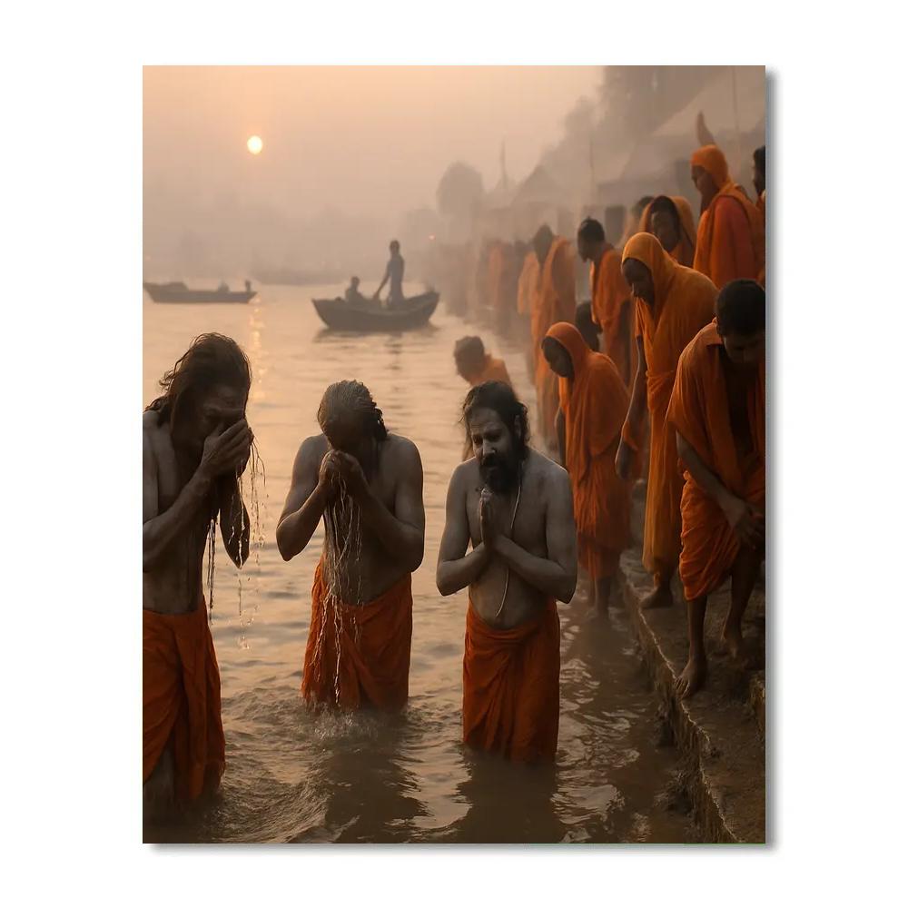 Kumbh Mela River Dip Numbered painting kits