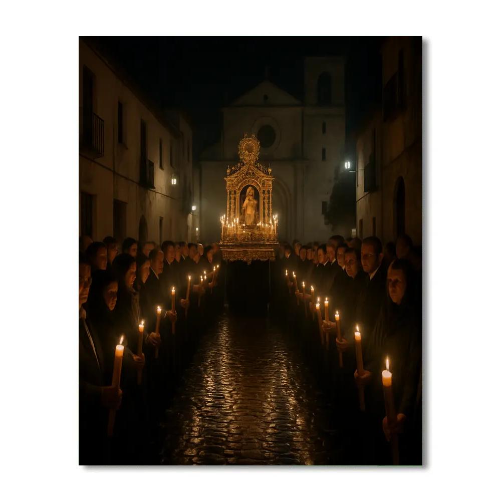 Easter Procession Candlelight DIY paint by numbers