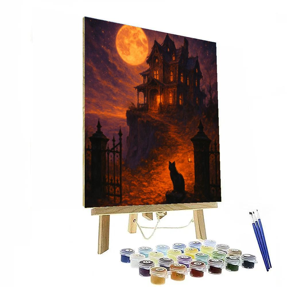 Starlit Mansion Overlook Painting by numbers kit