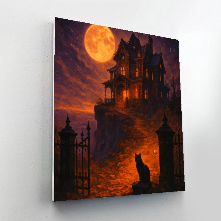 Starlit Mansion Overlook Painting by numbers kit