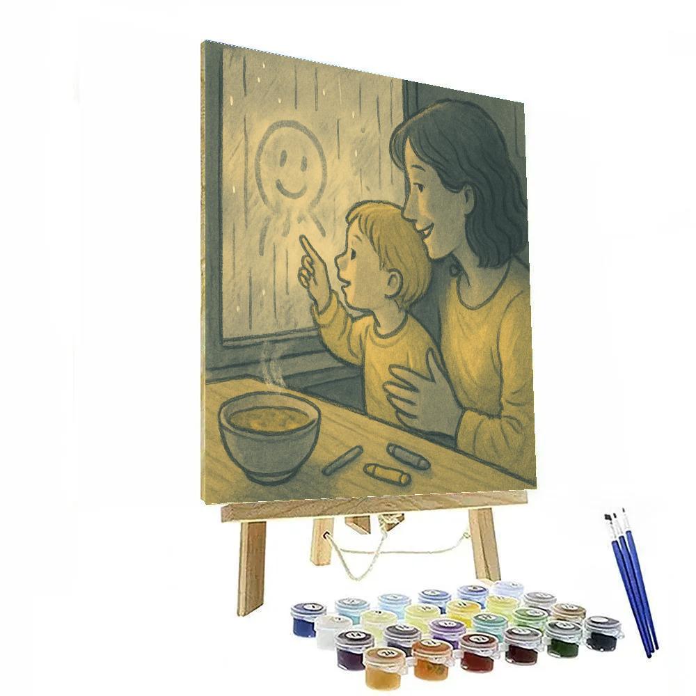 Rainy Day Window Drawing With Mom Number painting