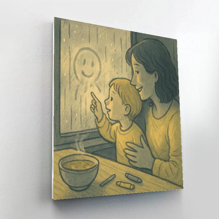 Rainy Day Window Drawing With Mom Number painting