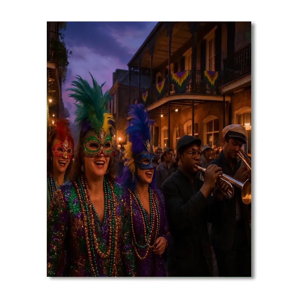 Mardi Gras Masked Ball Street DIY paint by numbers
