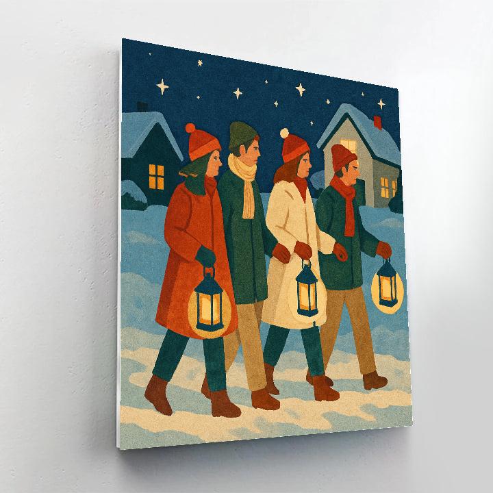 Silent Night Lantern Walk Numbered painting kits