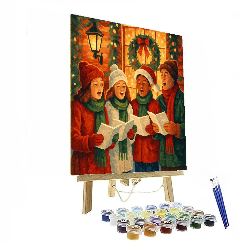 Joyful Caroling Window Painting by numbers kit