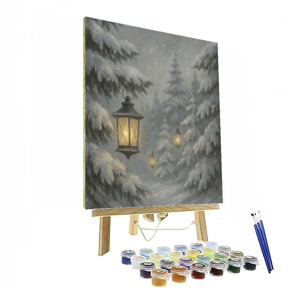 Silent Forest Lantern Choir paint by number