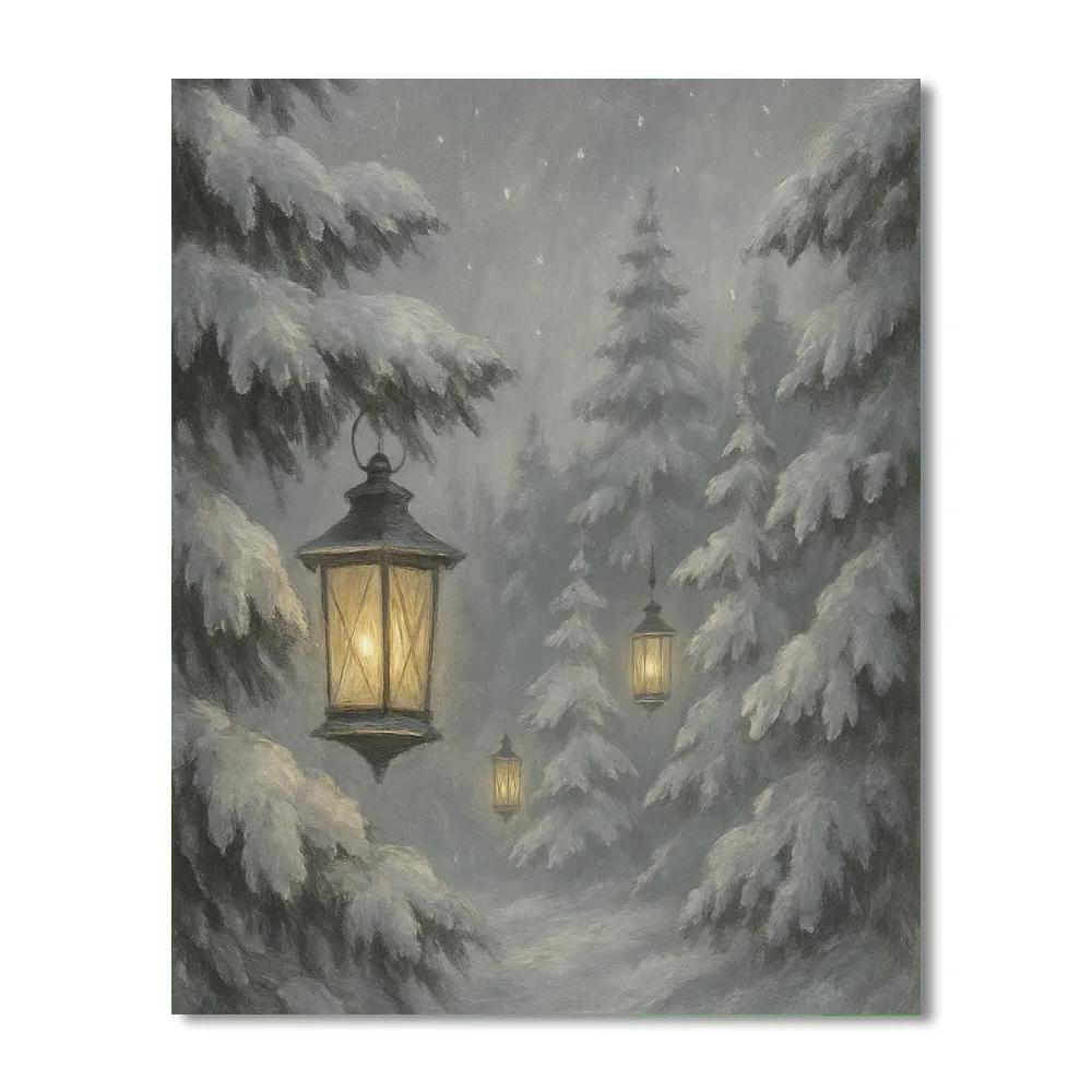 Silent Forest Lantern Choir paint by number