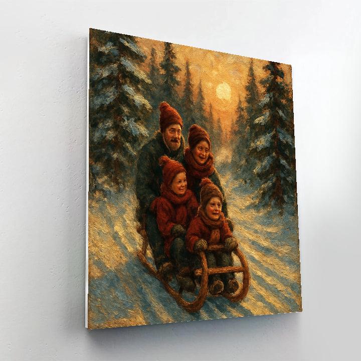 Nordic Sled Ride Through Pines Numbered painting kits
