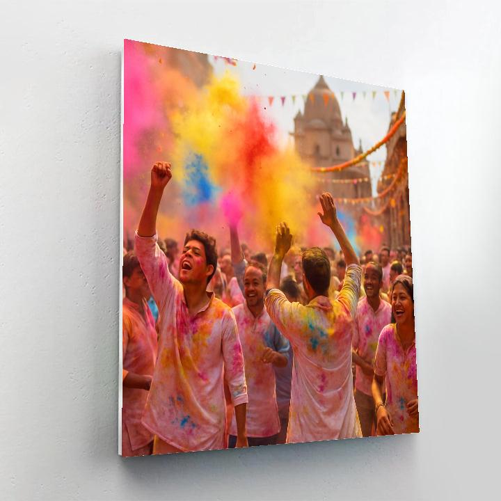 Traditional Holi Festival Powder Burst paint by number